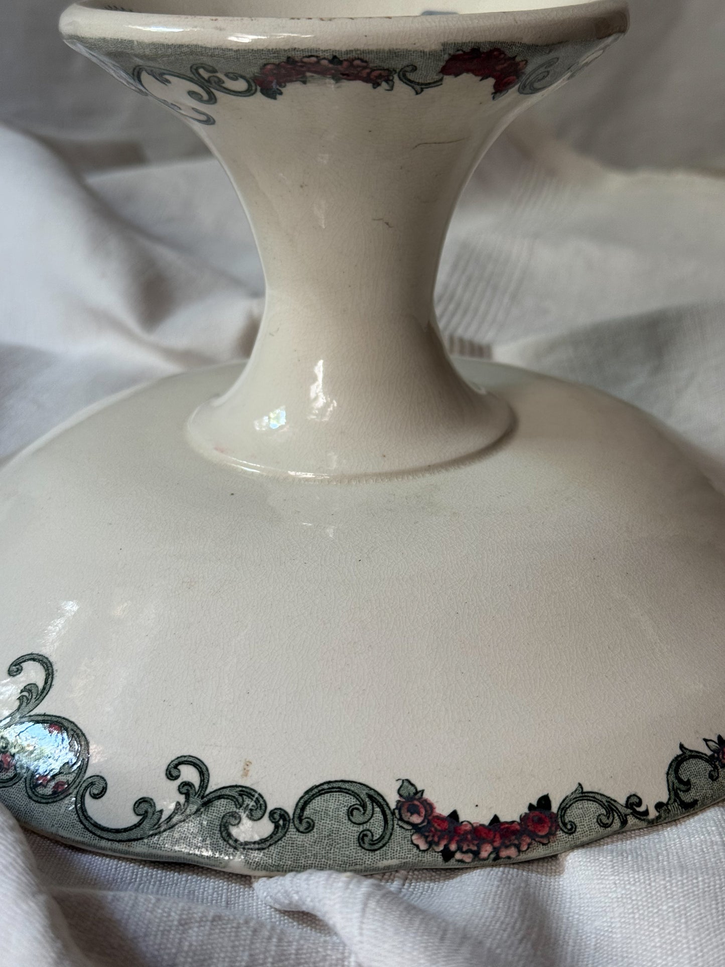 Antique French Terre De Fer Pedestal Compotier