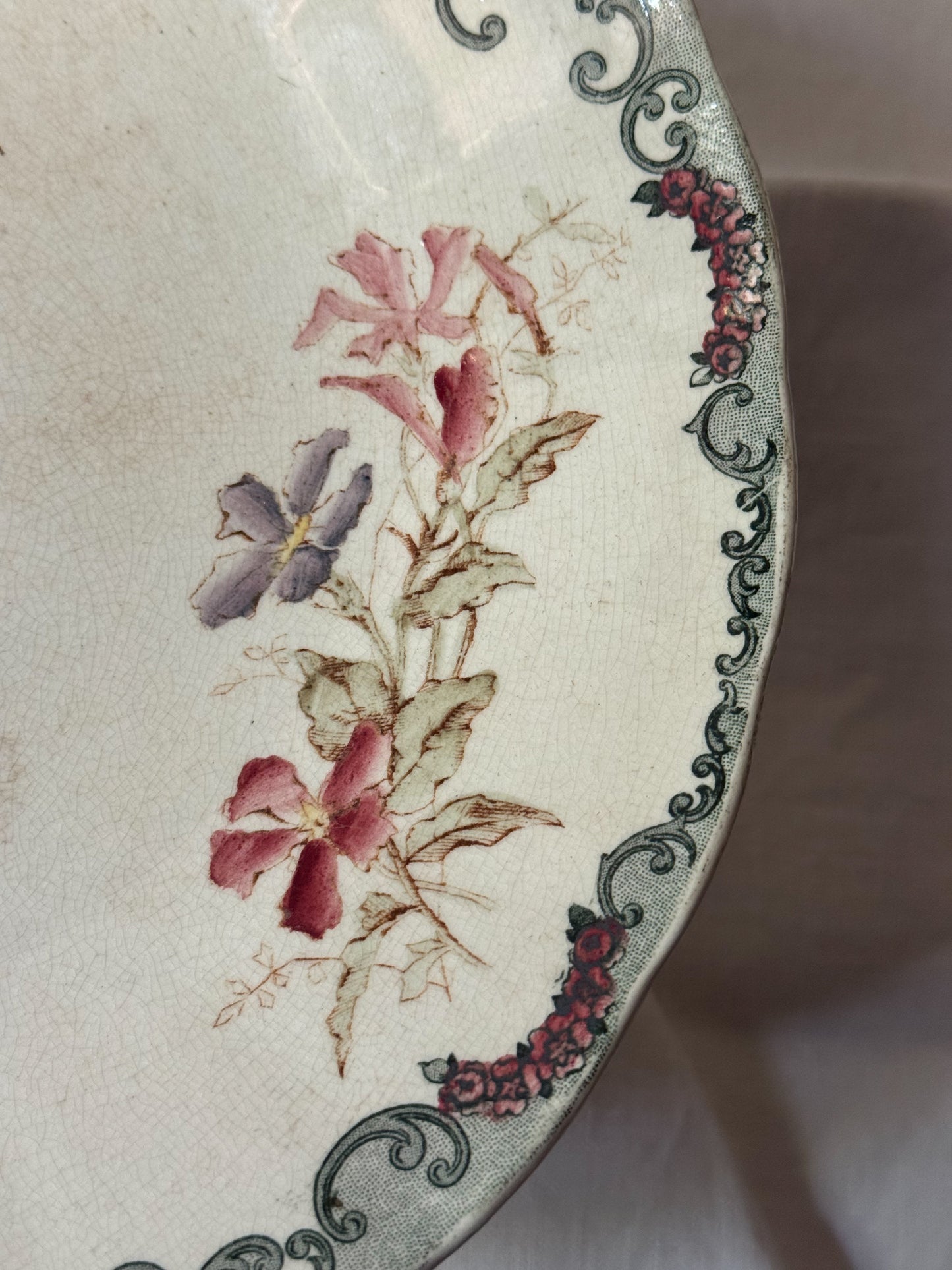Antique French Terre De Fer Pedestal Compotier