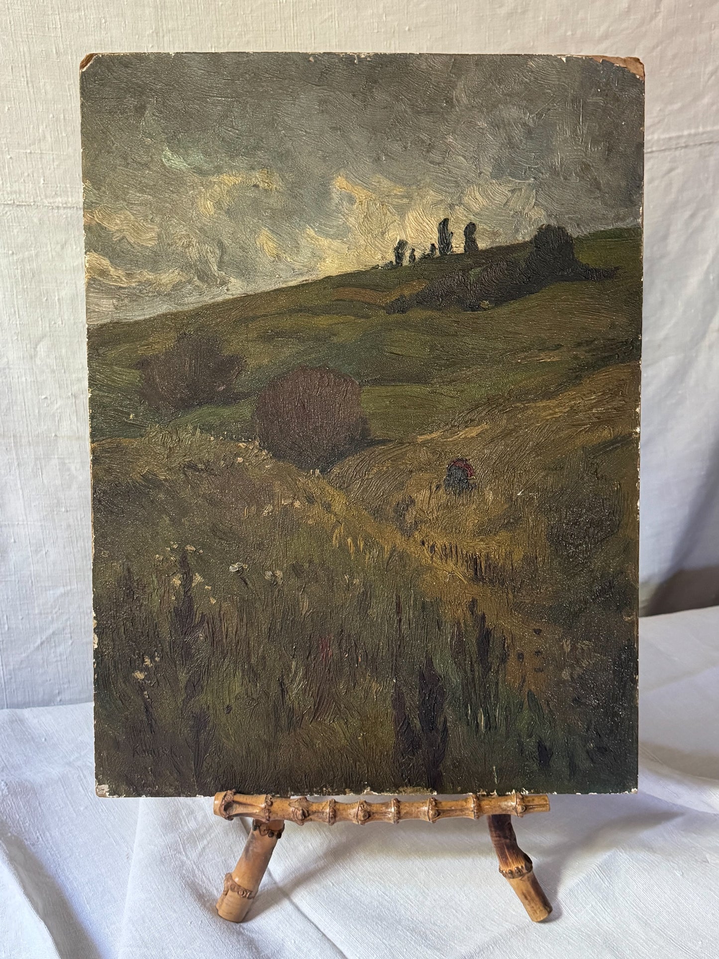 Antique French Oil Landscape