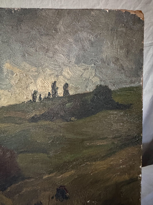 Antique French Oil Landscape