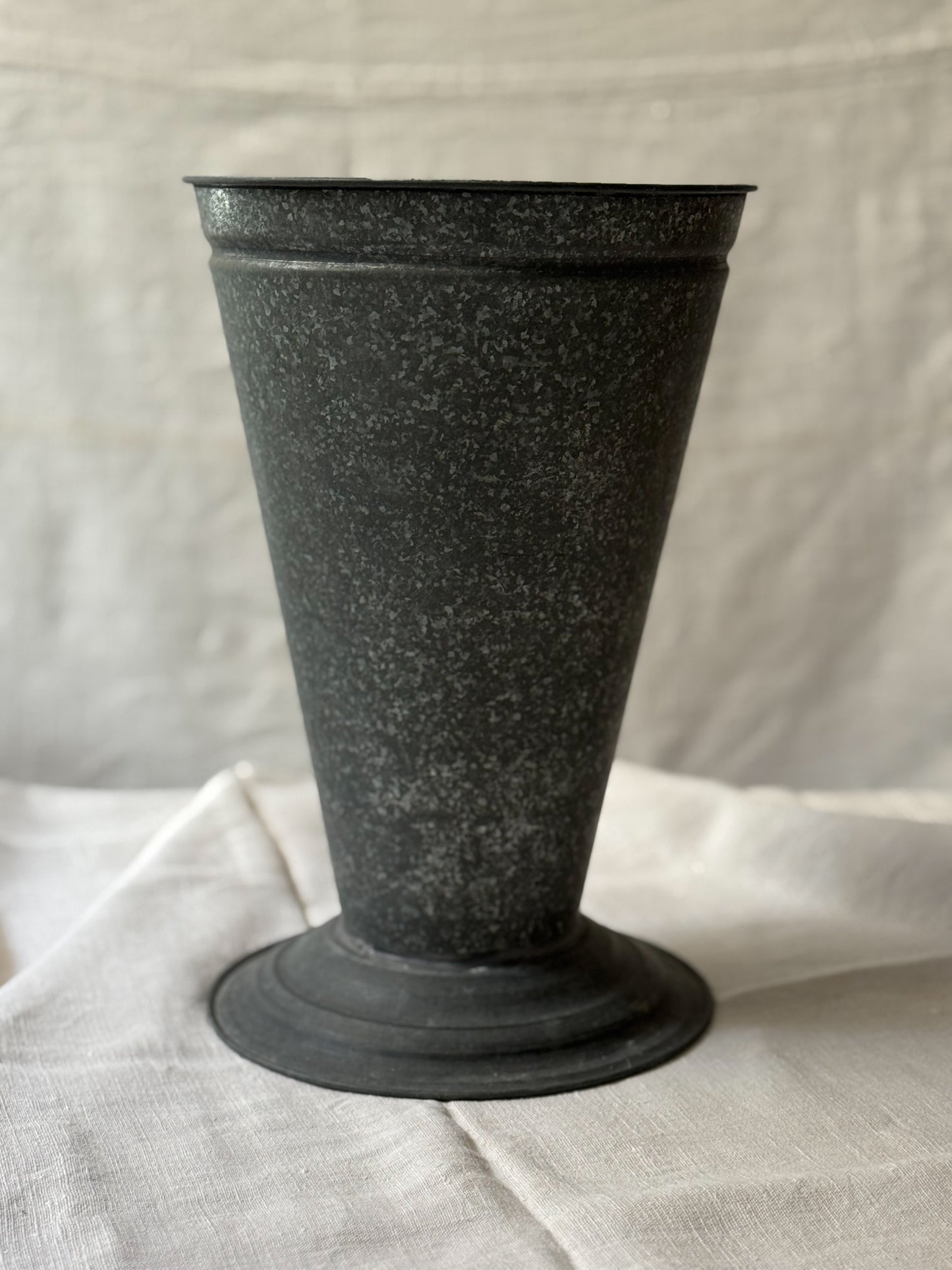 French Galvanized Florist Vase