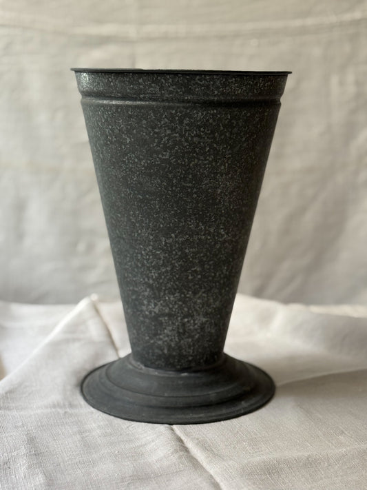 French Galvanized Florist Vase