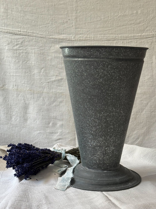 French Galvanized Florist Vase