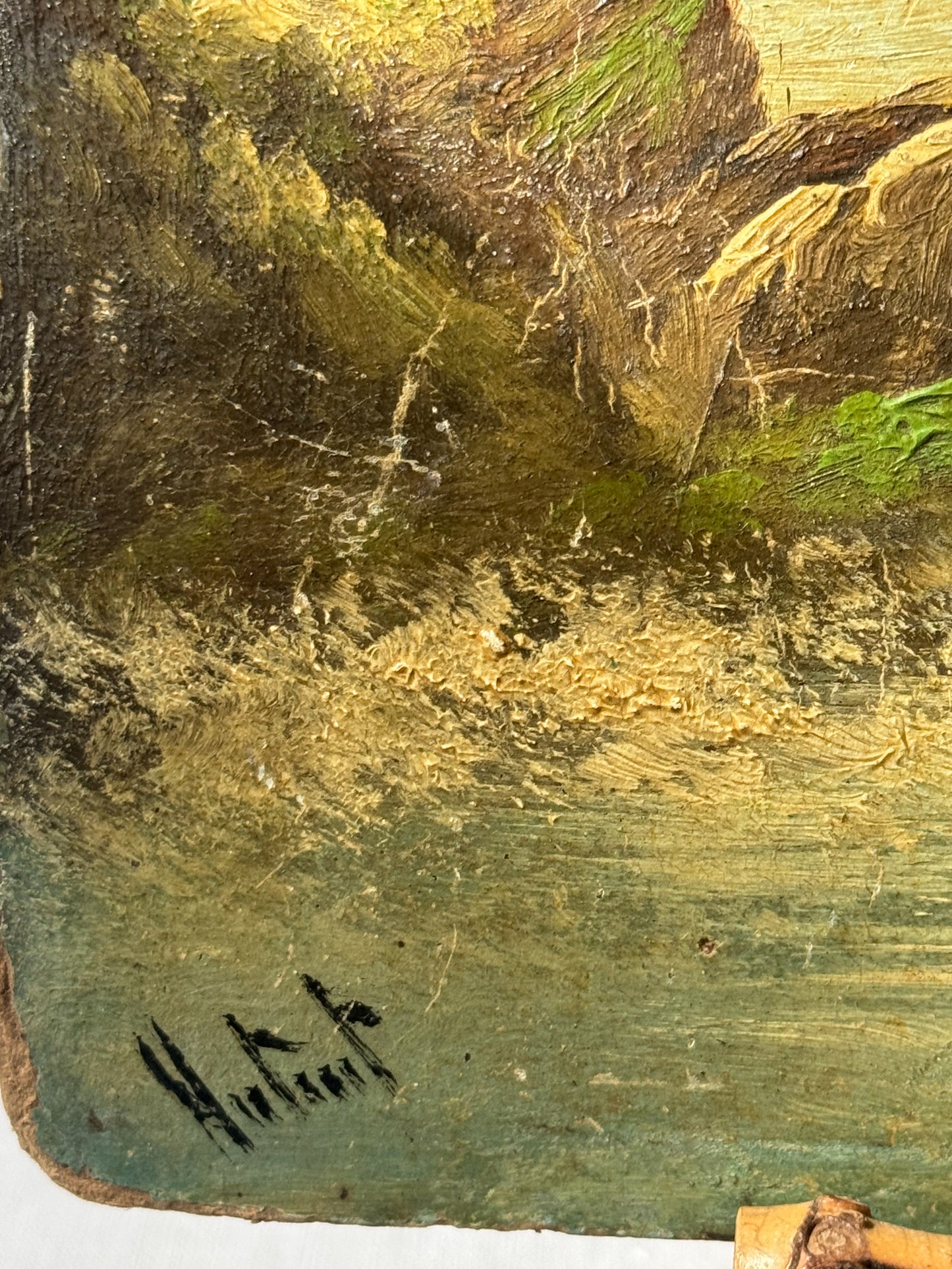 Antique French Oil on Board
